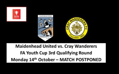 Maidenhead United vs Cray Wanderers – FA Youth Cup 3rd Qualifying Round – Match Postponed