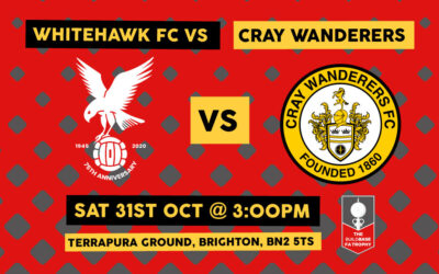 Whitehawk 0 Cray Wanderers 3 – FA Trophy 3QR – Saturday 31st October – Match Report