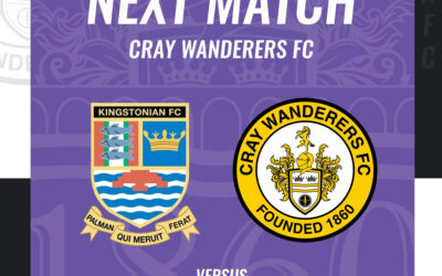 Cray Wanderers Fixtures Update – Kingstonian v Cray Wanderers, 3rd December – New Kick off Time: 1 pm
