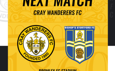 Cray Wanderers vs Bishop’s Stortford – Isthmian Premier, Sunday 15th January, 3 pm – Match Preview
