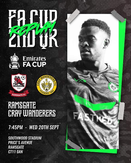 Ramsgate vs Cray Wanderers – FA Cup 2nd Qualifying Round Replay – Wednesday 20th September, 7.45 pm – Match Preview & Directions