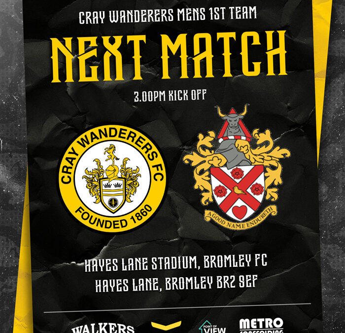 Cray Wanderers vs Hornchurch – Isthmian Premier – Sunday 15th October, 3 pm – Match Preview + The Pre-Match thoughts/Programme notes of Neil Smith