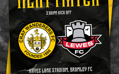 Cray Wanderers vs Lewes – Isthmian Premier, Saturday 6th January, 3 pm – Match Preview