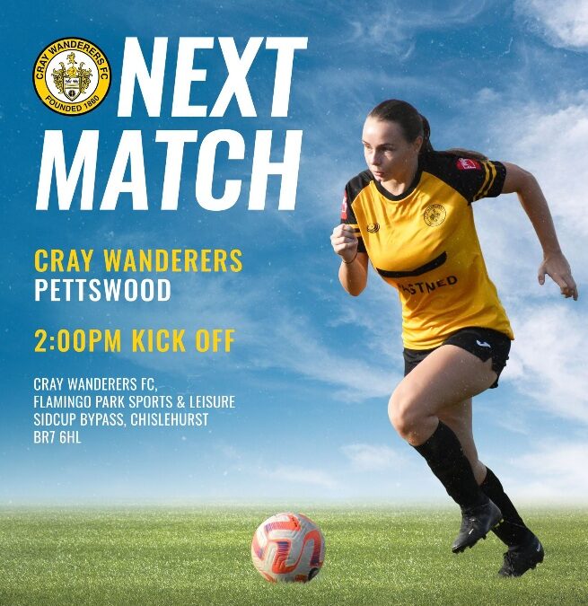Cray Wanderers Women 8 Petts Wood Ladies 1 – SCEWFL Division One West – Sunday 17th December – Match Report