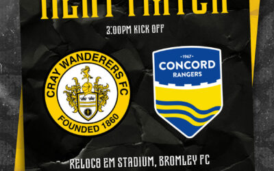 Cray Wanderers vs Concord Rangers – Isthmian Premier, Sunday 11th February, 3 pm – Match Preview + The Pre-Match Thoughts of Neil Smith