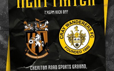 Folkestone Invicta vs Cray Wanderers – Isthmian Premier – Tuesday 6th February, 7.45 pm – Match Preview & Directions