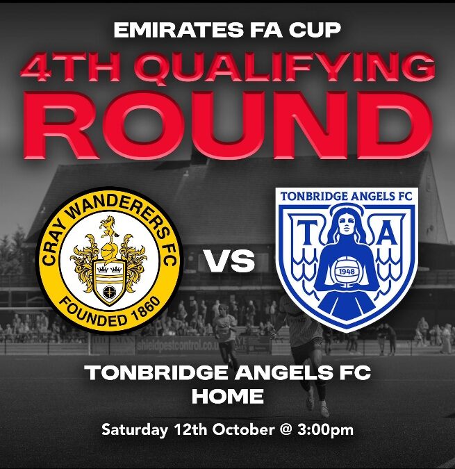 FA Cup 4QR – Cray Wanderers vs Tonbridge Angels – Saturday 12th October, 3 pm