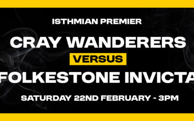 Cray Wanderers vs Folkestone Invicta – Isthmian Premier – Sat 22nd February – Match Preview, the pre-match thoughts of Neil Smith + Directions