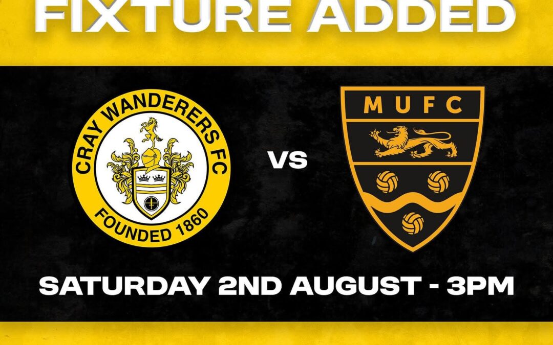 Additional Pre-Season Fixture added – Cray Wanderers vs Maidstone United – Saturday 2nd August, 3 pm