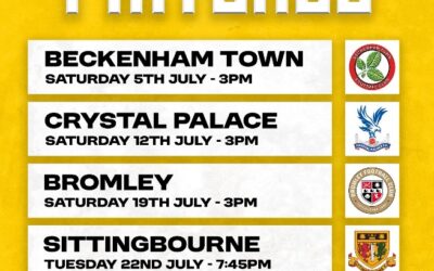 Cray Wanderers – Pre-Season Home Fixtures ahead of the 2025-26 season – Please note season tickets are valid for these games