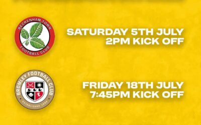 Cray Wanderers Pre-Season update – Bromley XI fixture now on Friday 18th July, 7.45 pm