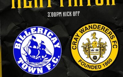 Billericay Town vs Cray Wanderers – Isthmian Premier – Saturday 23rd August, 3 pm – Match Preview & Directions