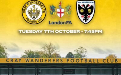 Cray Wanderers vs AFC Wimbledon – London Senior Cup 2nd Round – Tuesday 7th October, 7.45 pm – Match Preview