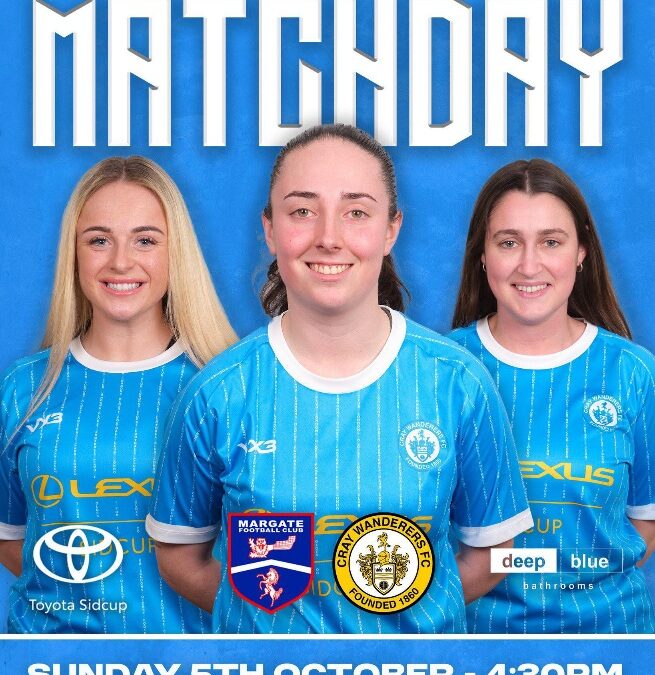 Margate Women vs Cray Wanderers Women – SECWFL Premier – Sunday 5th October, 4 30 pm