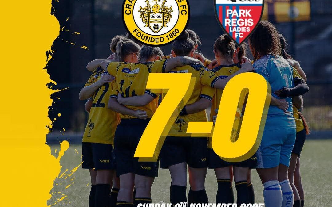 Cray Wanderers Women 7 Park Regis Ladies 0 – SECWFL Cup 2nd Round – 9/11/25