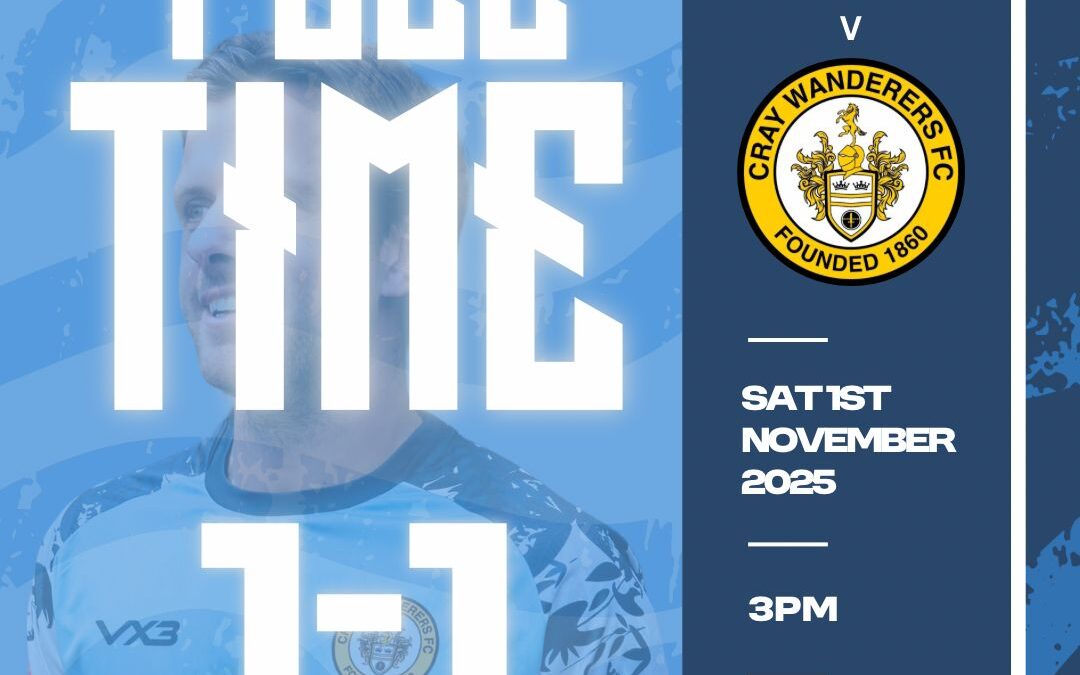 Cheshunt 1 Cray Wanderers 1 – Isthmian Premier – Saturday 1st November – Match Report