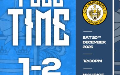 Wingate & Finchley 1 Cray Wanderers 2 – Isthmian Premier – Saturday 20th December – Match Report