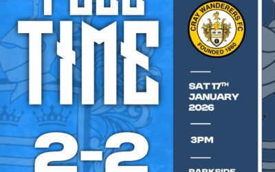 Hashtag United 2 Cray Wanderers 2 – Isthmian Premier – 17/1/26