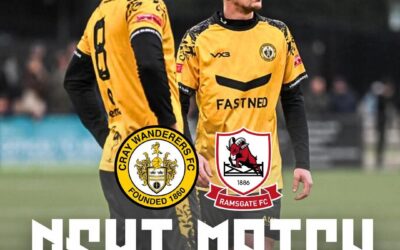 Cray Wanderers vs Ramsgate – Isthmian Premier – Saturday 7th February, 3 pm – Match Preview, the thoughts of Tim O’Shea and Directions for newcomers