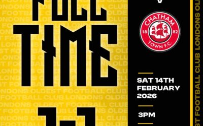 Cray Wanderers 1 Chatham Town 1 – Isthmian Premier – Saturday 14th February – Match Report