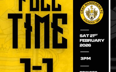 Dartford 1 Cray Wanderers 1 – Isthmian Premier – Saturday 21st February – Match Report