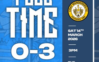 Whitehawk 0 Cray Wanderers 3 – Isthmian Premier – Saturday 14th March – Match Report