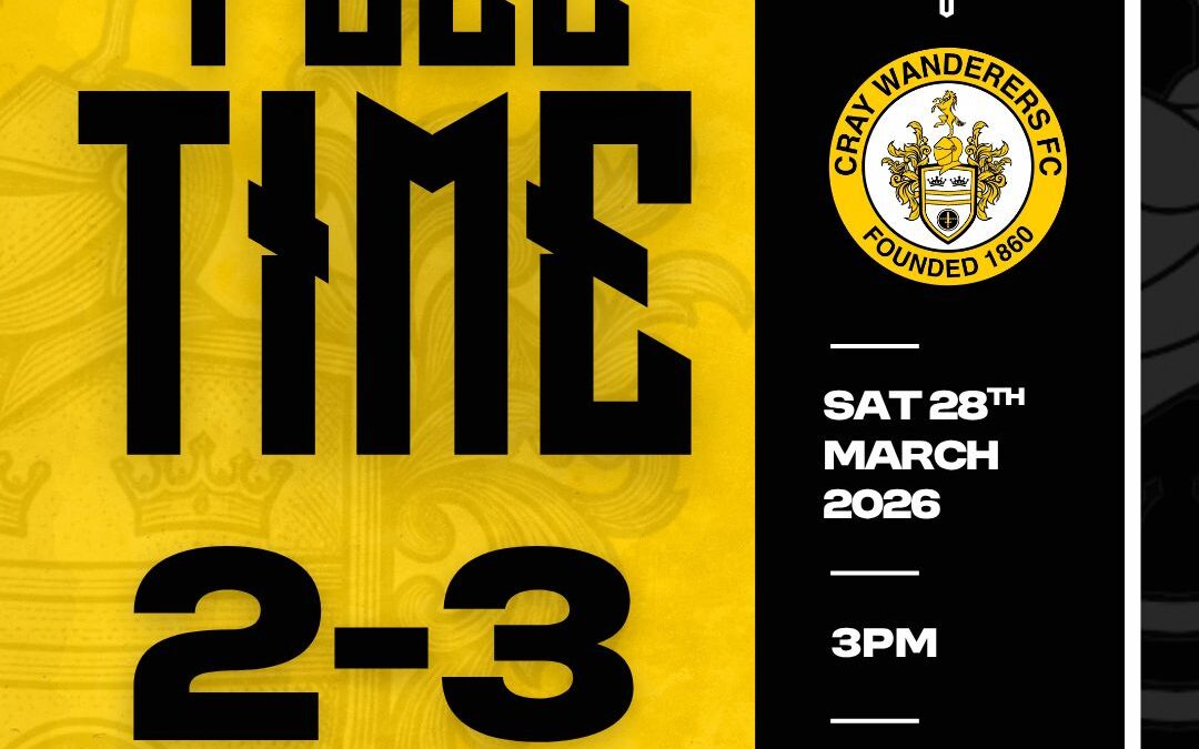Aveley 2 Cray Wanderers 3 – Isthmian Premier – Saturday 28th March – Match Report