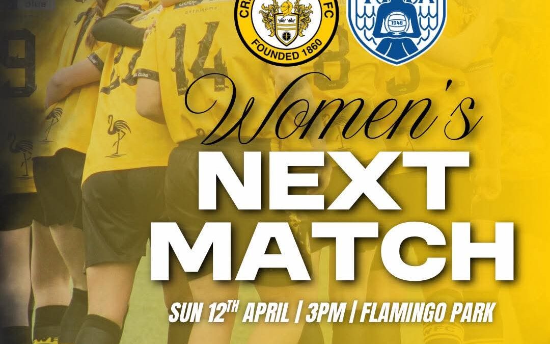 Cray Wanderers Women vs Tonbridge Angels Women – SECWFL Premier League – Sunday 12th April, 3 pm.