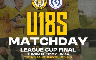 Cray Wanderers U18s Premier vs Metrogas U18s Premier – Kent Youth League Cup Final – Thursday 14th May, 7 45 pm – @Maidstone United FC