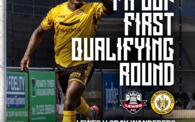FA Cup 1st Qualifying Round Draw – Lewes v Cray Wanderers – Saturday 5th September, 3 pm