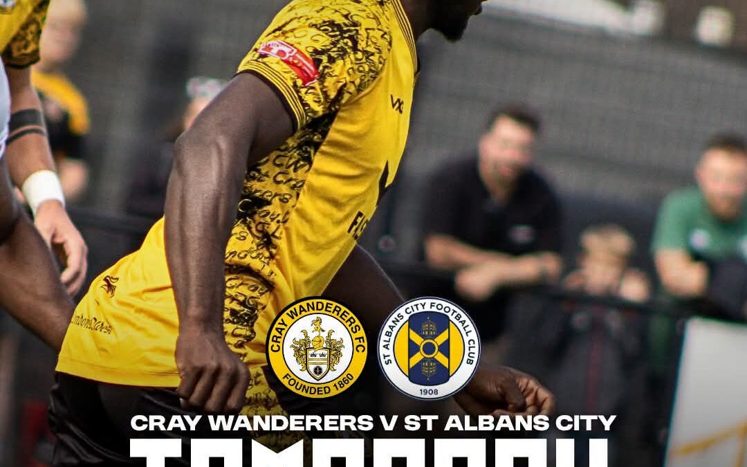 Cray Wanderers vs St Albans City – Isthmian Premier – Tuesday 15th September, 7.45 pm – Match Preview and Directions