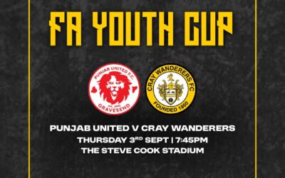 Punjab United v Cray Wanderers – FA Youth Cup Preliminary Round – 3/9/26, 7.45 pm.