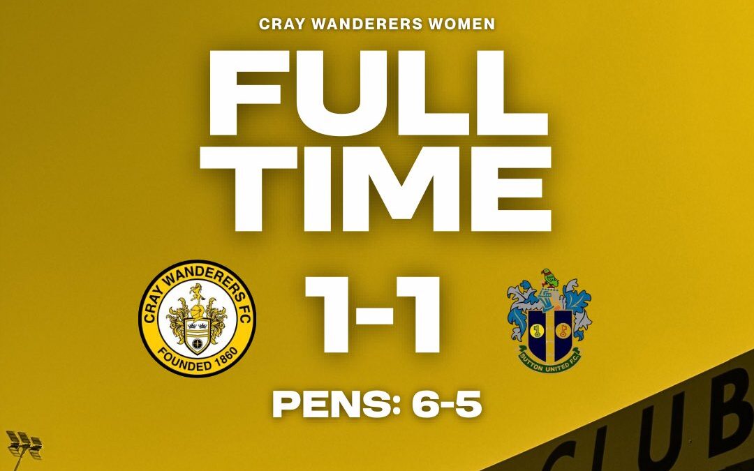 Cray Wanderers Women 1 Sutton United Women 1 – Cray win 6-5 on penalties – Isthmian Women’s Cup 1st Round – 16/9/26