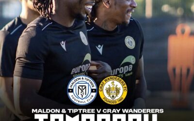 Maldon & Tiptree vs Cray Wanderers – Match Preview – Isthmian Premier – Tuesday 29th September, 7.45 pm – Match Preview & Directions