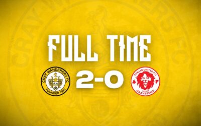 Cray Wanderers 2 Punjab United 0 – Kent Senior Cup 1st Round – 6/10/26